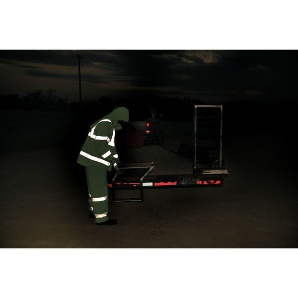 ComfortBrite Flame Resistant Rain Overall, Ylw/Green, 2XL