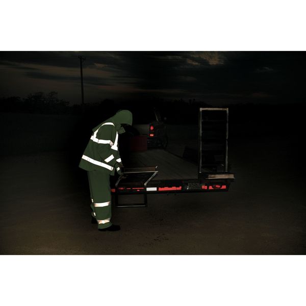 ComfortBrite Flame Resistant Rain Overall, Ylw/Green, L