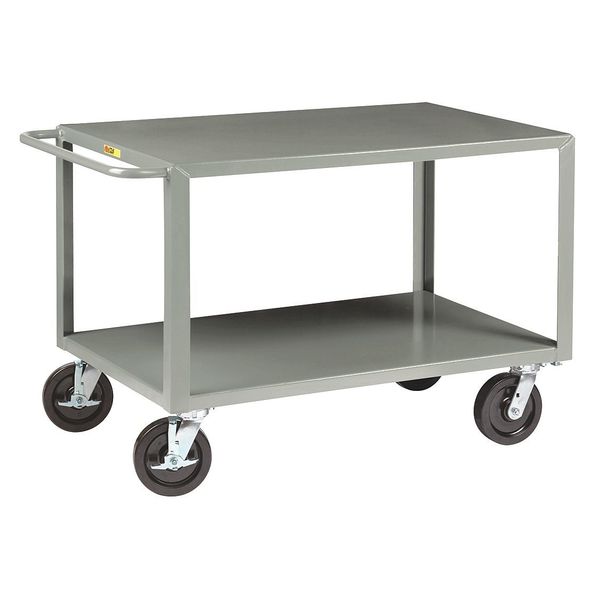 Steel Utility Cart with Flush Metal Shelves, Flat, 2 Shelves, 5,000 lb