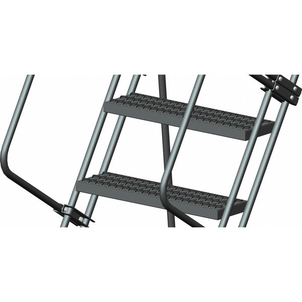 113 in H Steel Rolling Ladder, 8 Steps