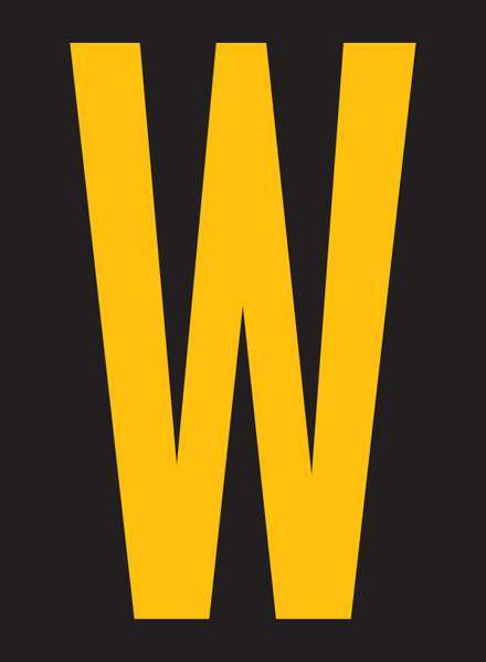 Reflective Letter Label, W, 2-1/2in H, PK25