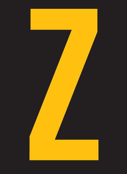 Reflective Letter Label, Z, 2-1/2in H, PK25