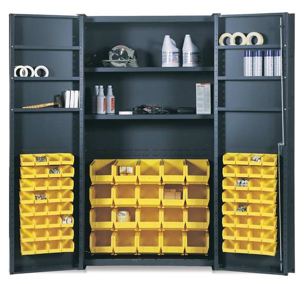 Extra-Heavy Duty Bin Cabinet, 48 in W, 84 in H, 24