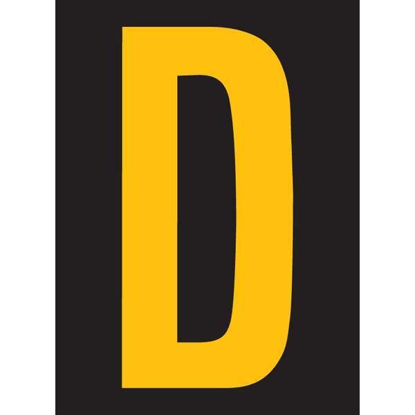 Reflective Letter Label, D, 2-1/2in H, PK25