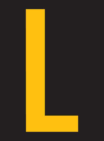 Reflective Letter Label, L, 2-1/2in H, PK25