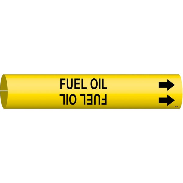 Pipe Marker, Fuel Oil, Y, 1-1/2 to2-3/8 In, 4063-B