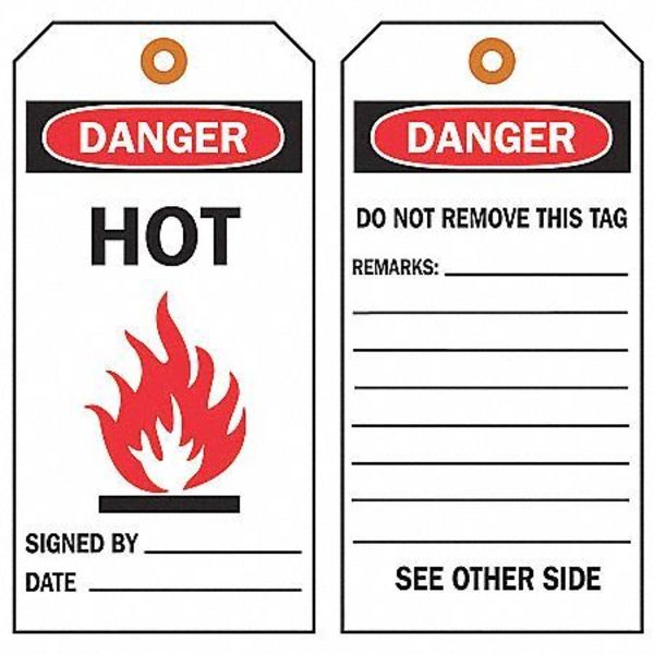 Danger Bilingual Tag, 7 x 4 In, PK10