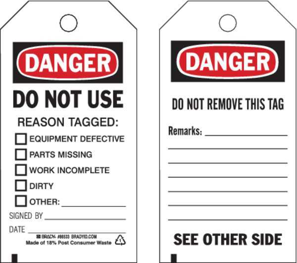 Danger Tag, 5-3/4 x 3 In, 3/8 In, PK10