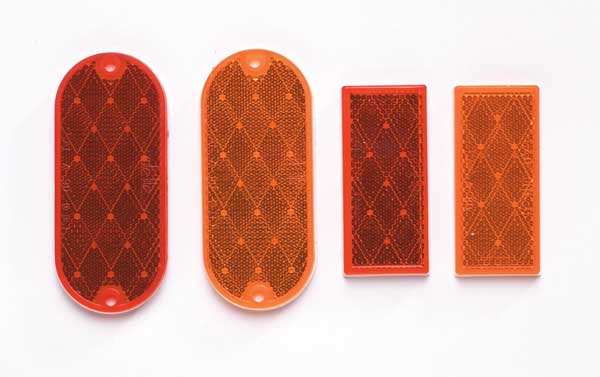 Color Reflector, Oval, Amber, 4-3/8\u0022 L