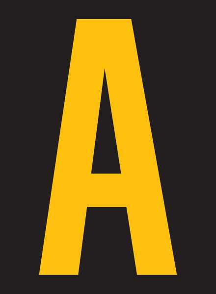 Reflective Letter Label, A, 2-1/2in H, PK25