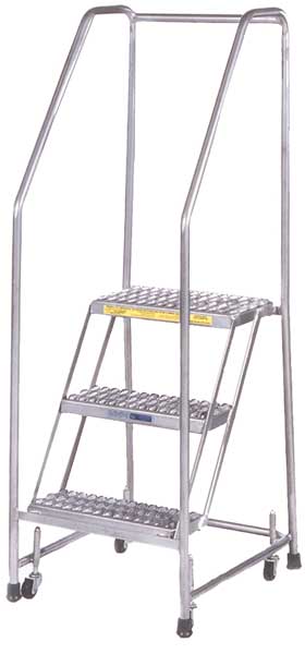 Rolling Ladder, T304 Steel, 28-1/2 in.H