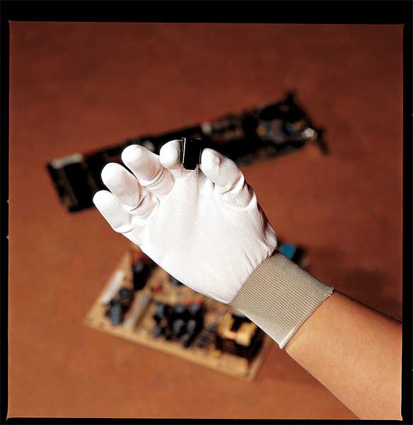 Polyurethane Coated Gloves, Palm Coverage, Black, 10, PR