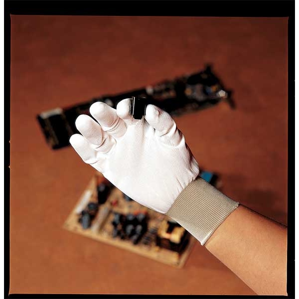 Polyurethane Coated Gloves, Palm Coverage, Black, 6, PR