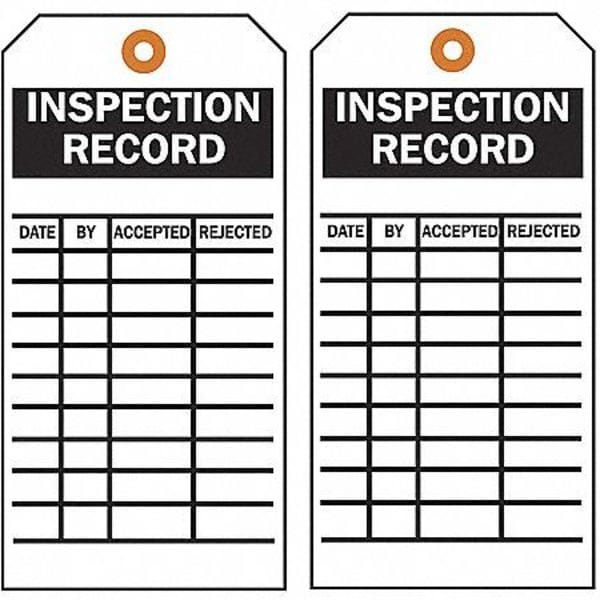 Safety Inspection Tag, 5-3/4 x 3 In, PK100