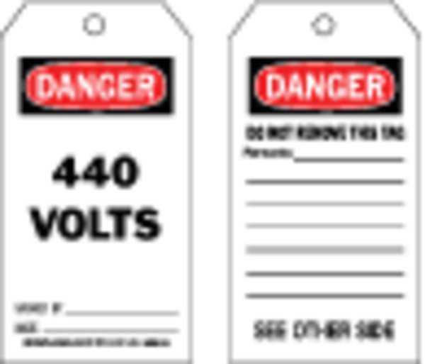 Danger Tag, 5-3/4 x 3 In, Cardstock, PK100