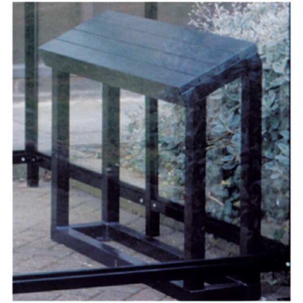 Outdoor Bench, 12 in. L, Black, Aluminum