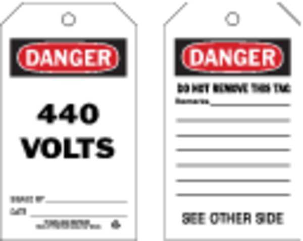 Danger Tag, 7 x 4 In, Bk and R/Wht, PK10