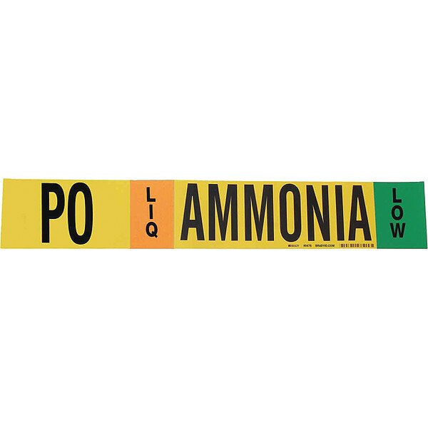Ammonia Pipe Marker, PO, 3 to 5In