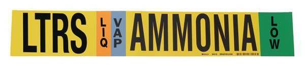 Ammonia Pipe Marker, LTRS, 3 to 5In