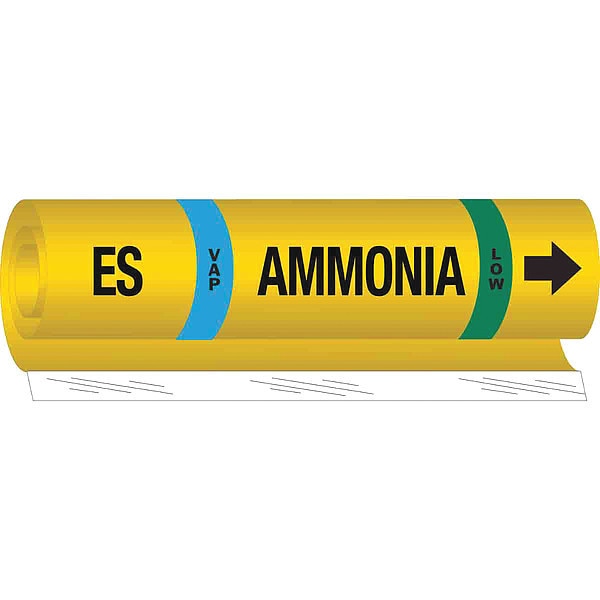 Ammonia Pipe Marker, ES, 3/4 to 2-1/2In