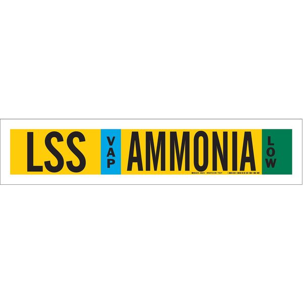 Ammonia Pipe Marker, LSS, 3 to 5In