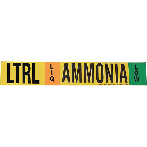 Ammonia Pipe Marker, LTRL, 3 to 5In