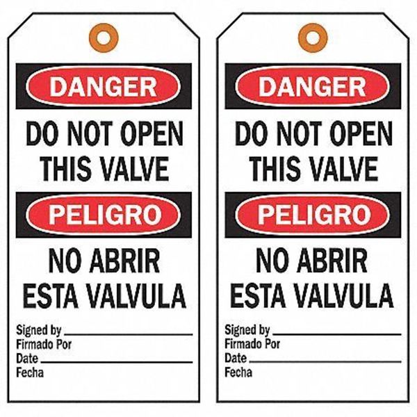 Danger Bilingual Tag, 5-3/4 x 3 In, PK10