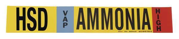 Ammonia Pipe Marker, HSD, 1 to 2-1/2In, PK4