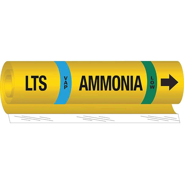 Ammonia Pipe Marker, LTS, 2 to 8In