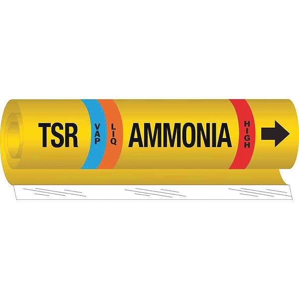 Ammonia Pipe Marker, TSR, 2 to 8In