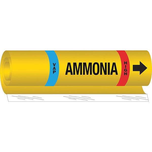 Ammonia Pipe Marker, IIAR, 2 to 8In, 58007