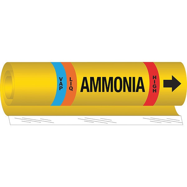 Ammonia Pipe Marker, IIAR, 3/4 to 2-1/2In, 58002