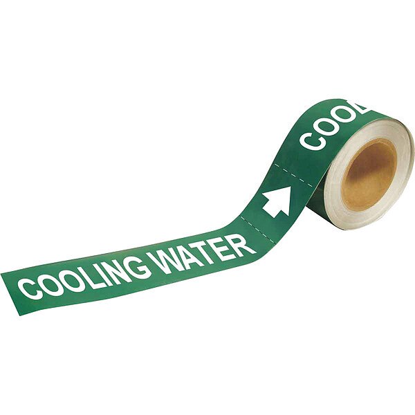 Pipe Marker, Cooling Water, 1 In.H