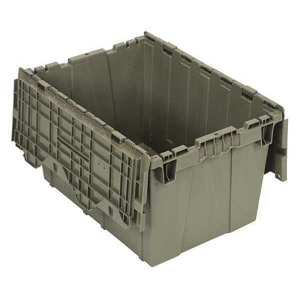 Gray Attached Lid Container, Plastic