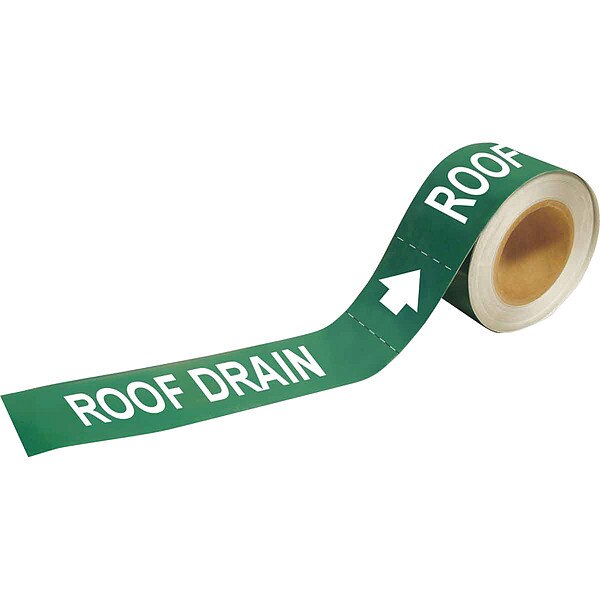 Pipe Marker, Roof Drain, 2 In.H