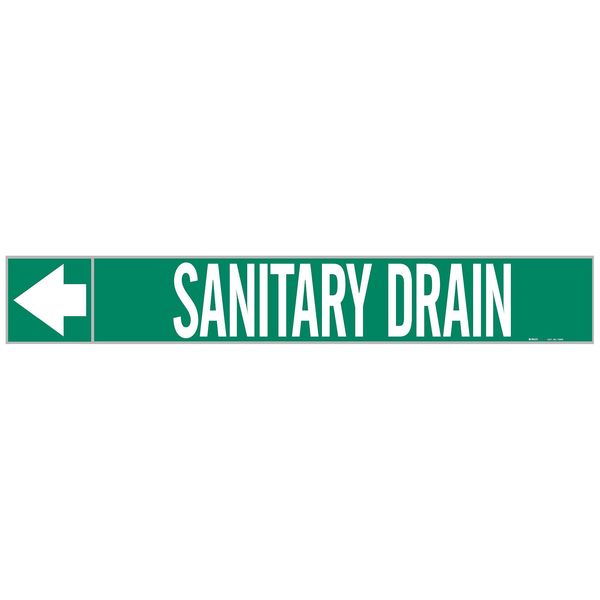 Pipe Marker, Sanitary Drain, 2 In.H