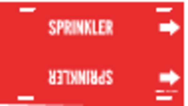 Pipe Marker, Sprinkler, Red, 6 to 7-7/8 In