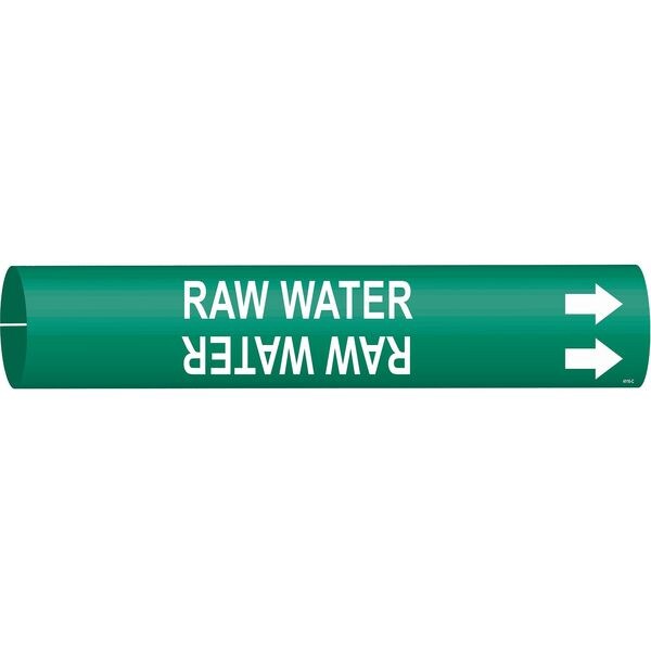 Pipe Marker, Raw Water, Gn, 2-1/2to3-7/8 In