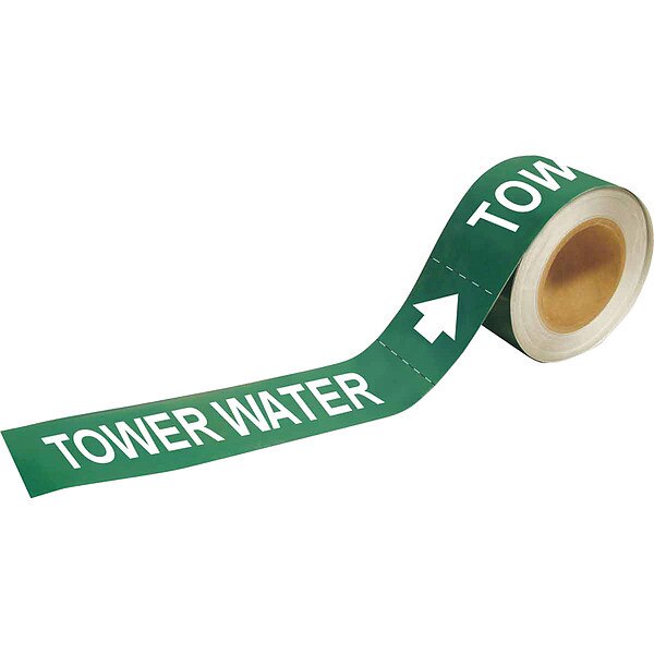 Pipe Marker, Tower Water, 1 In.H