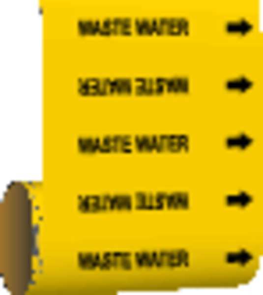 Pipe Marker, Waste Water, Yellow, 15576