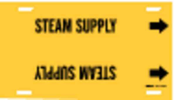 Pipe Marker, Steam Supply, Y, 6 to7-7/8 In