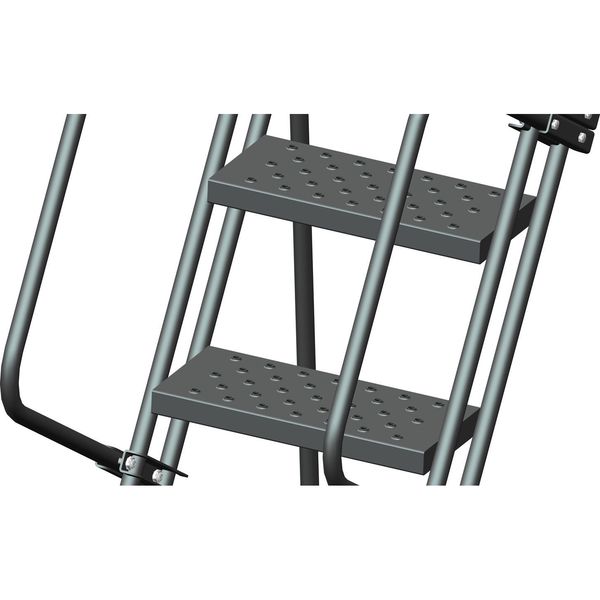 133 in H Steel Rolling Ladder, 10 Steps