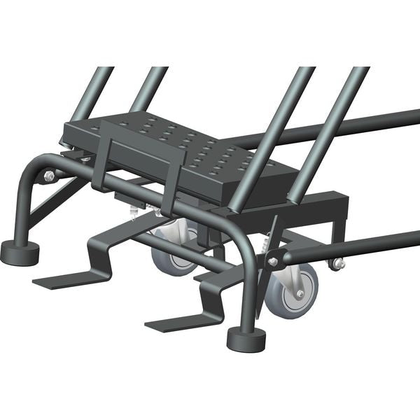 123 in H Steel Rolling Ladder, 9 Steps