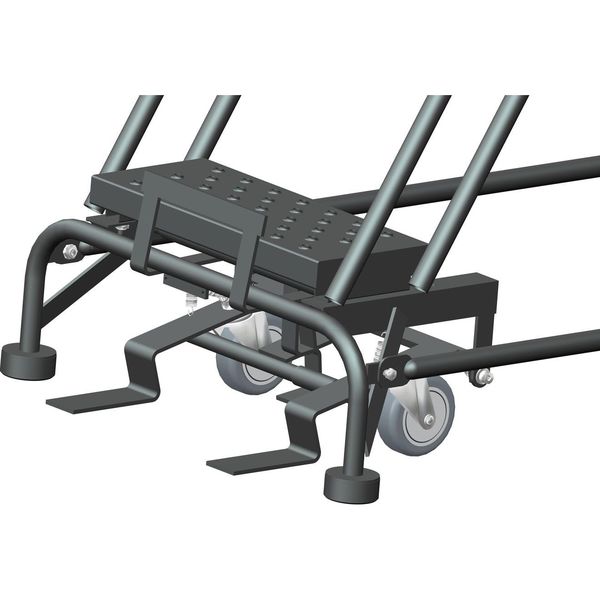 113 in H Steel Rolling Ladder, 8 Steps
