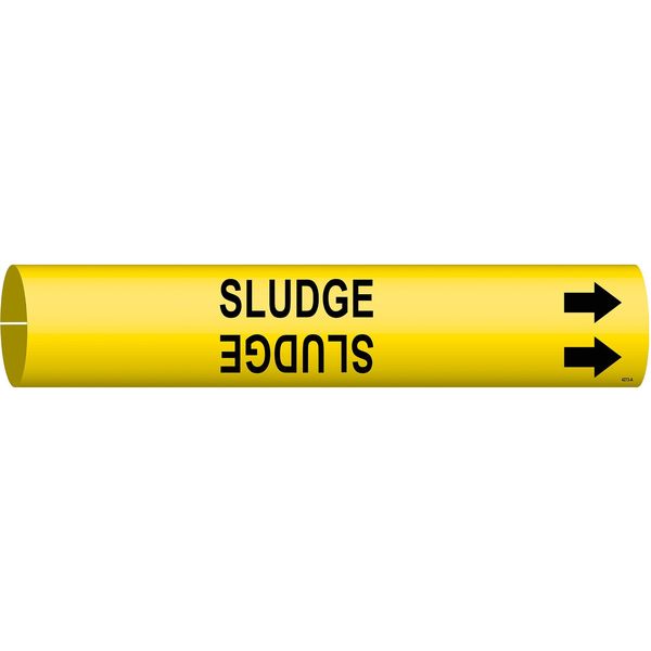 Pipe Marker, Sludge, Yel, 3/4 to 1-3/8 In