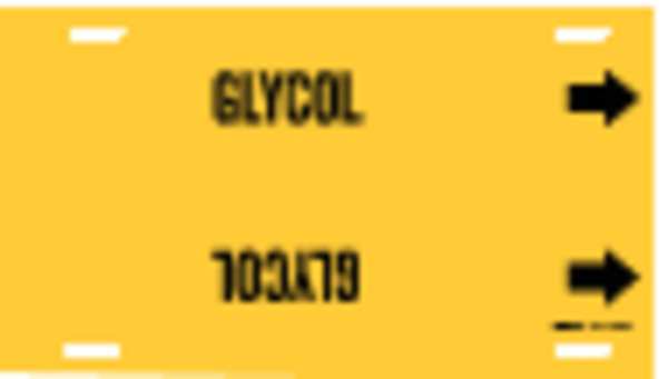 Pipe Marker, Glycol, Yellow, 10 to 15 In