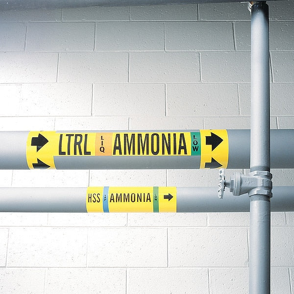 Ammonia Pipe Marker, HTRS, 3 to 5In
