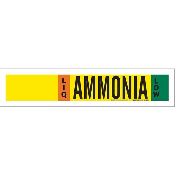Ammonia Pipe Marker, IIAR, 3 to 5In, 90463