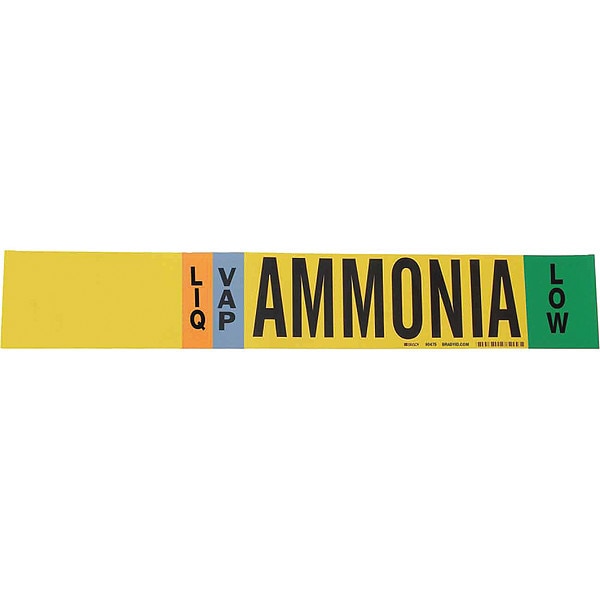 Ammonia Pipe Marker, IIAR, 3 to 5In, 90475
