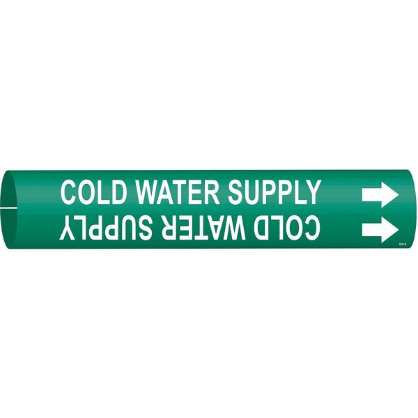 Pipe Mrkr, Cold Water Supply, 1-1/2to2-3/8